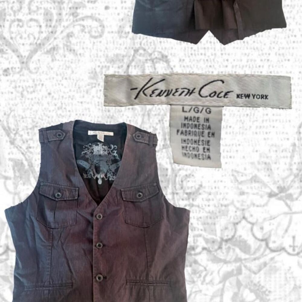 Kenneth-cole Men's Grey and Black Top
